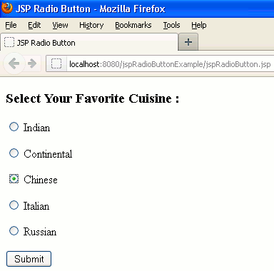 select option in jsp examples